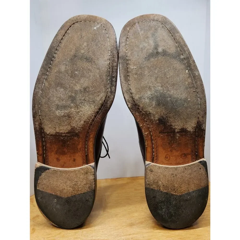 VTG Belvedere Florence Italy Men Hand Made Size 10M Brown Genuine‎ Ostrich